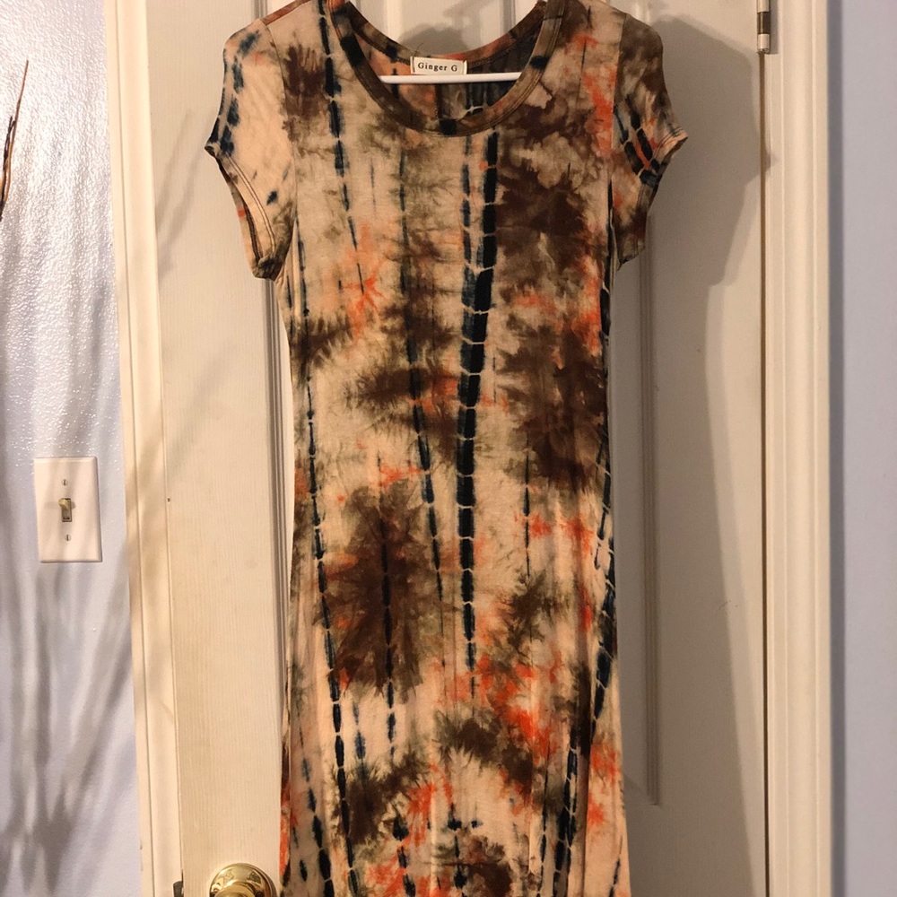 Super cute boho tie dyed high low dress